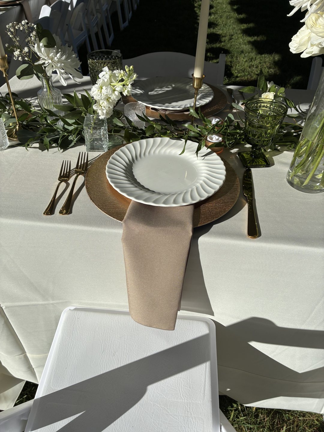 Elegant outdoor place setting prepared for a High Country celebration